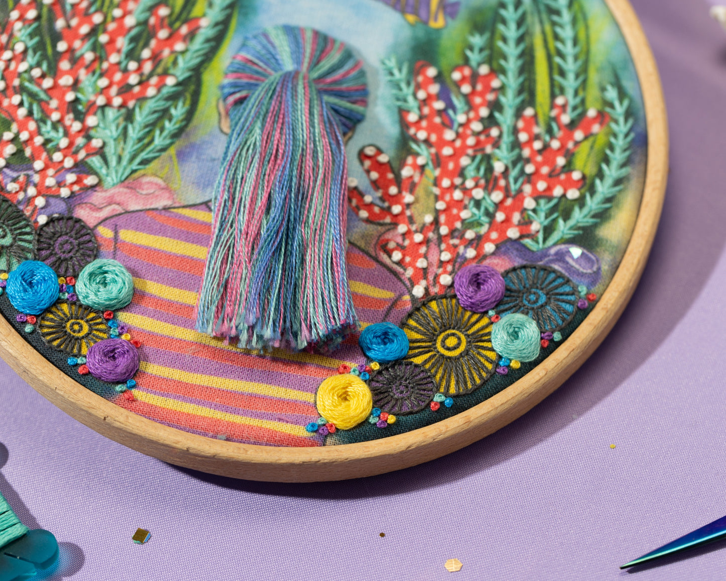 ‘Nina’ Mermaid 3D Hair Embroidery Kit