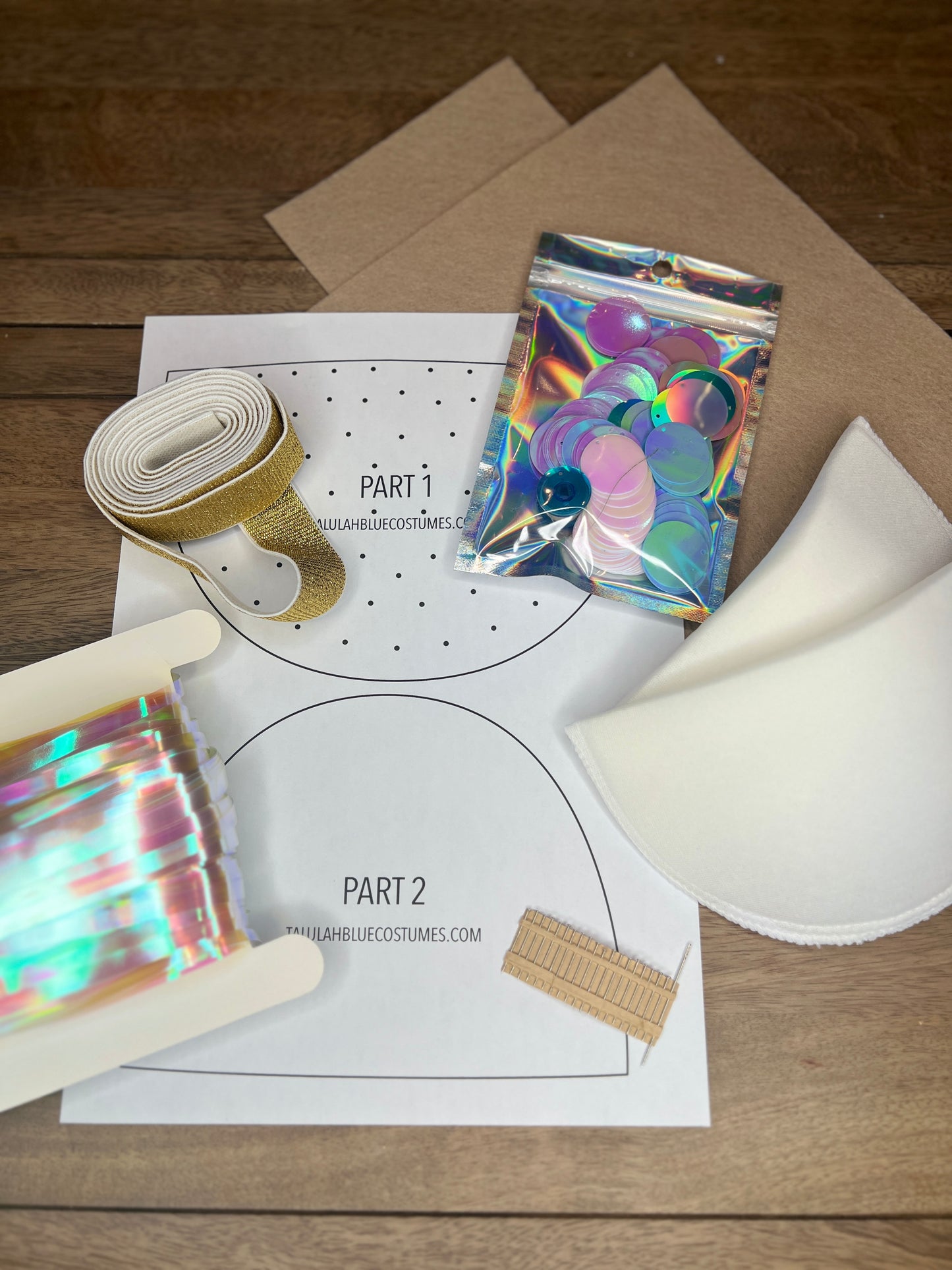 Iridescent Unicorn Fringe Shoulder Pads