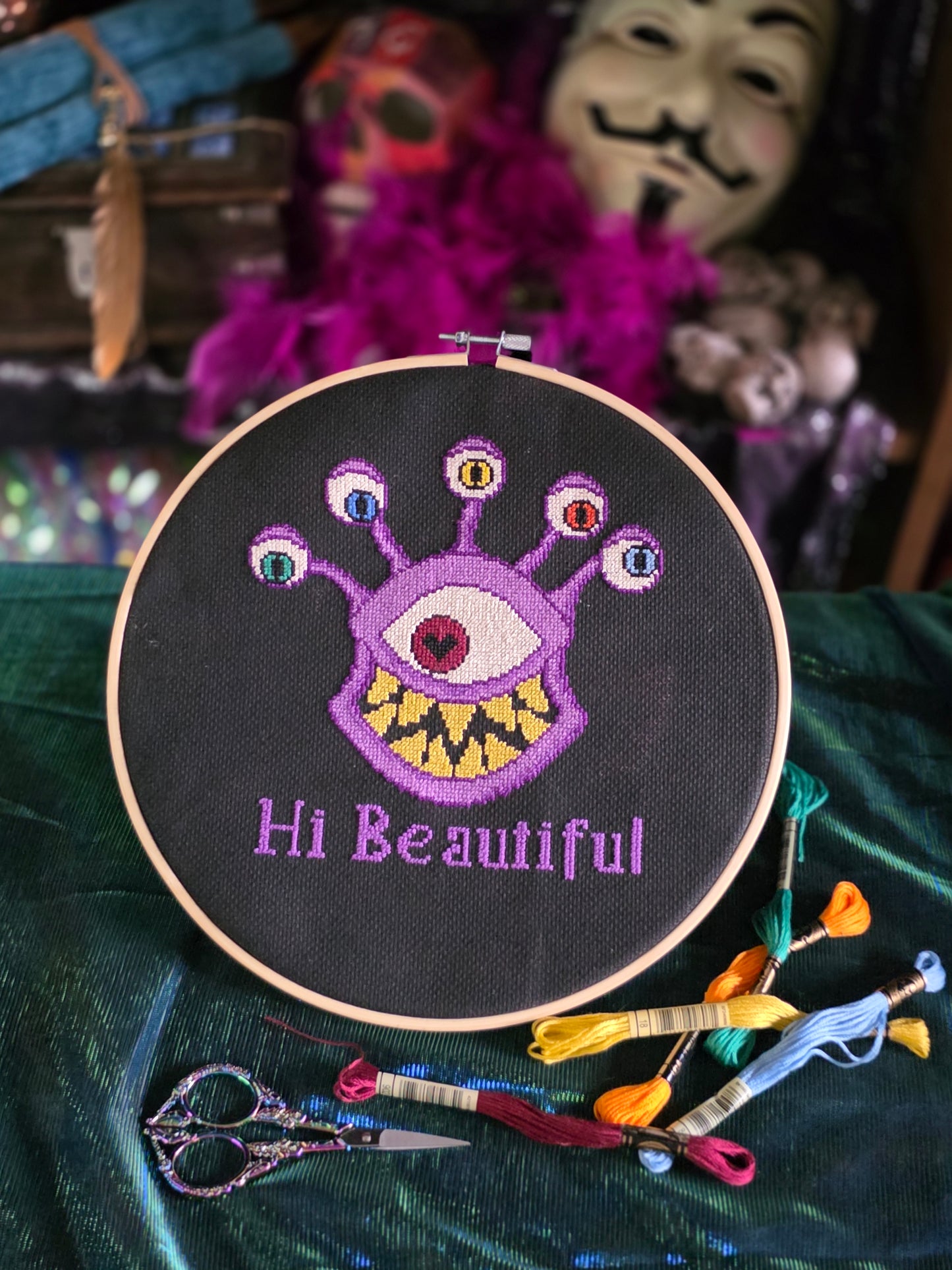 Eyeball Monster Cross-Stitch Pattern