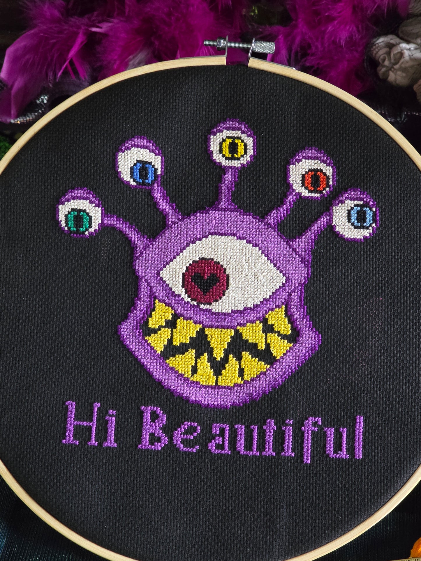 Eyeball Monster Cross-Stitch Pattern