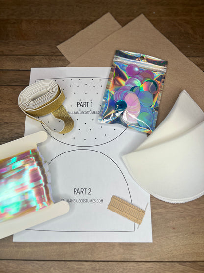 Iridescent Unicorn Fringe Shoulder Pads