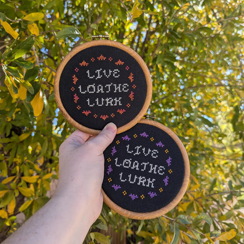 Live Loathe Lurk Cross Stitch Pattern
