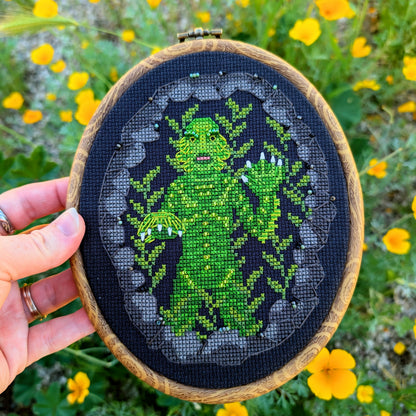Gill-man in the Grotto Cross-Stitch Pattern
