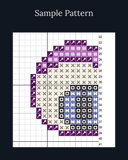 Eyeball Monster Cross-Stitch Pattern