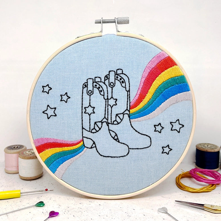 Rainbow Boots Large Embroidery Kit