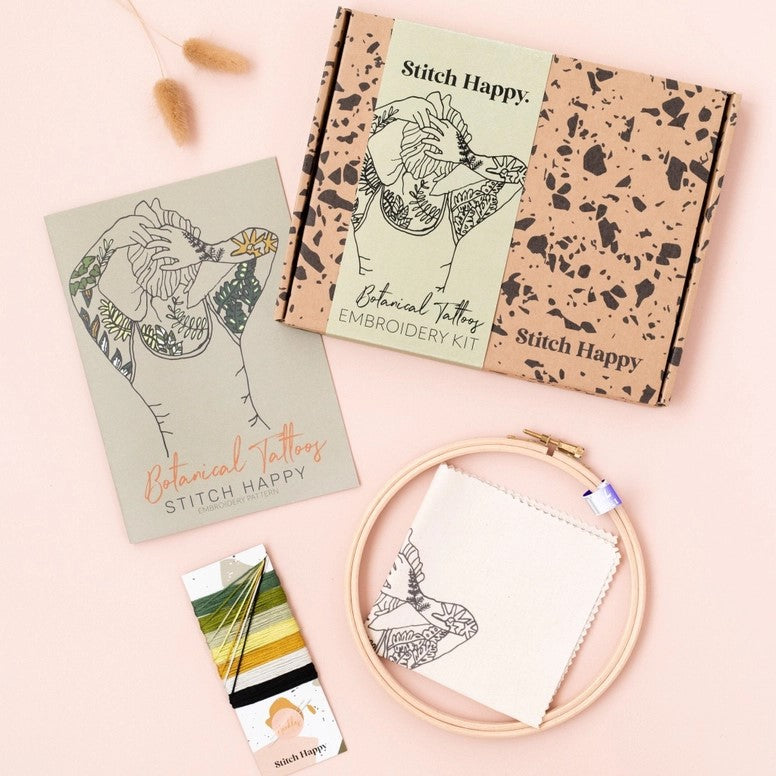 Botanical Tattoos Modern Embroidery Kit