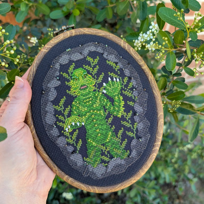Gill-man in the Grotto Cross-Stitch Pattern