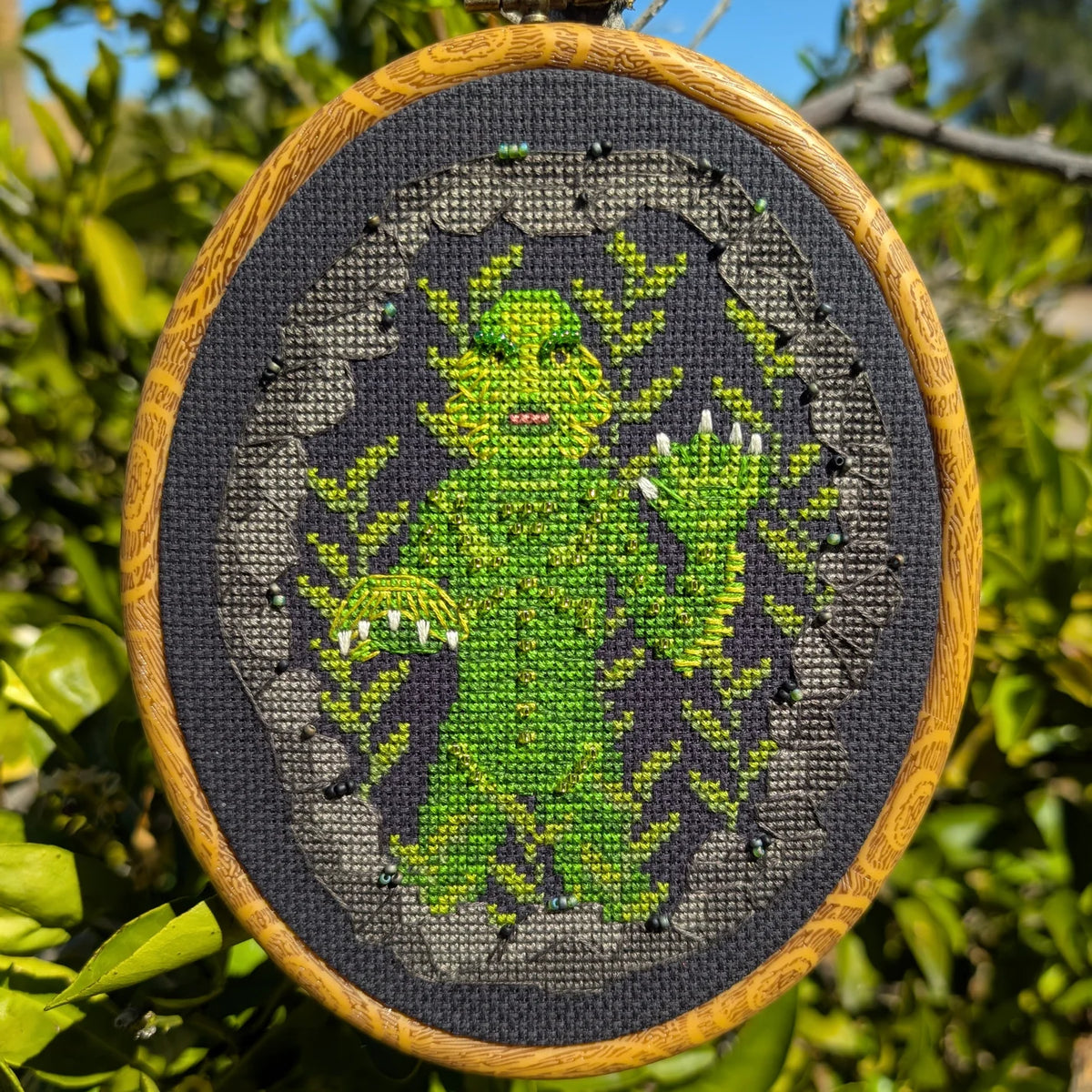 Gill-man in the Grotto Cross-Stitch Pattern